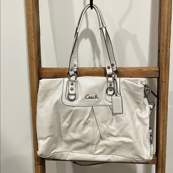 Coach Ashley Pearl White Tote - Picture 1 of 7